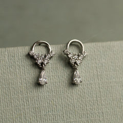 Sterling Silver Tiny Droplet Hoop Earrings