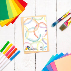 Happy birthday - colourful circle swirls card