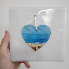 Hand painted heart keepsake card