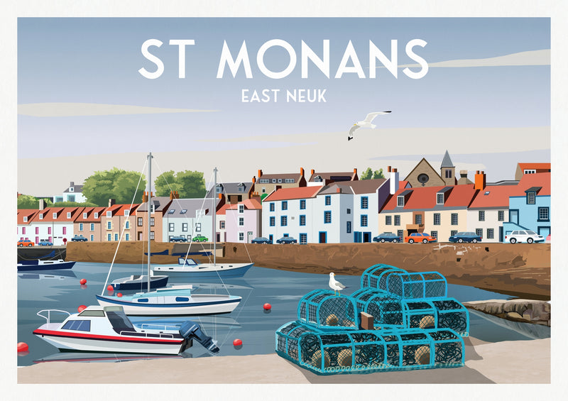 St Monans A4 travel poster print