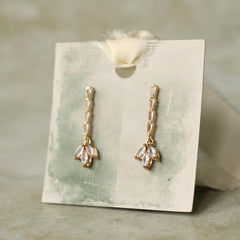Crystal Petal Flower Drop Earrings