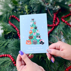 We Wish you a Meowy Christmas cats card