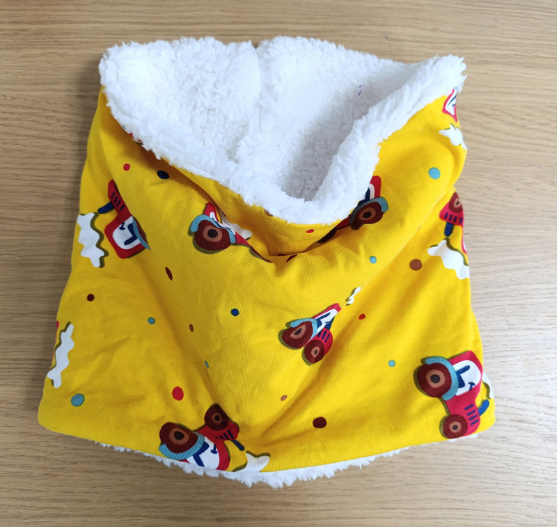 Kid's neck warmer/snood (4-11 years) - tractor print