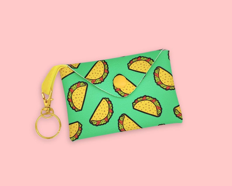 Mini faux leather pouch - tacos