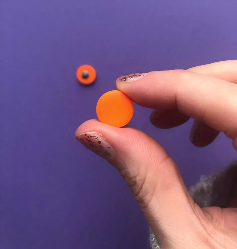 Circle polymer clay studs - orange (2 sizes available)