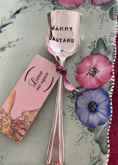 'Jammy b*st*rd' hand stamped vintage spoon