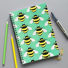 Bee wire bound lined notebook