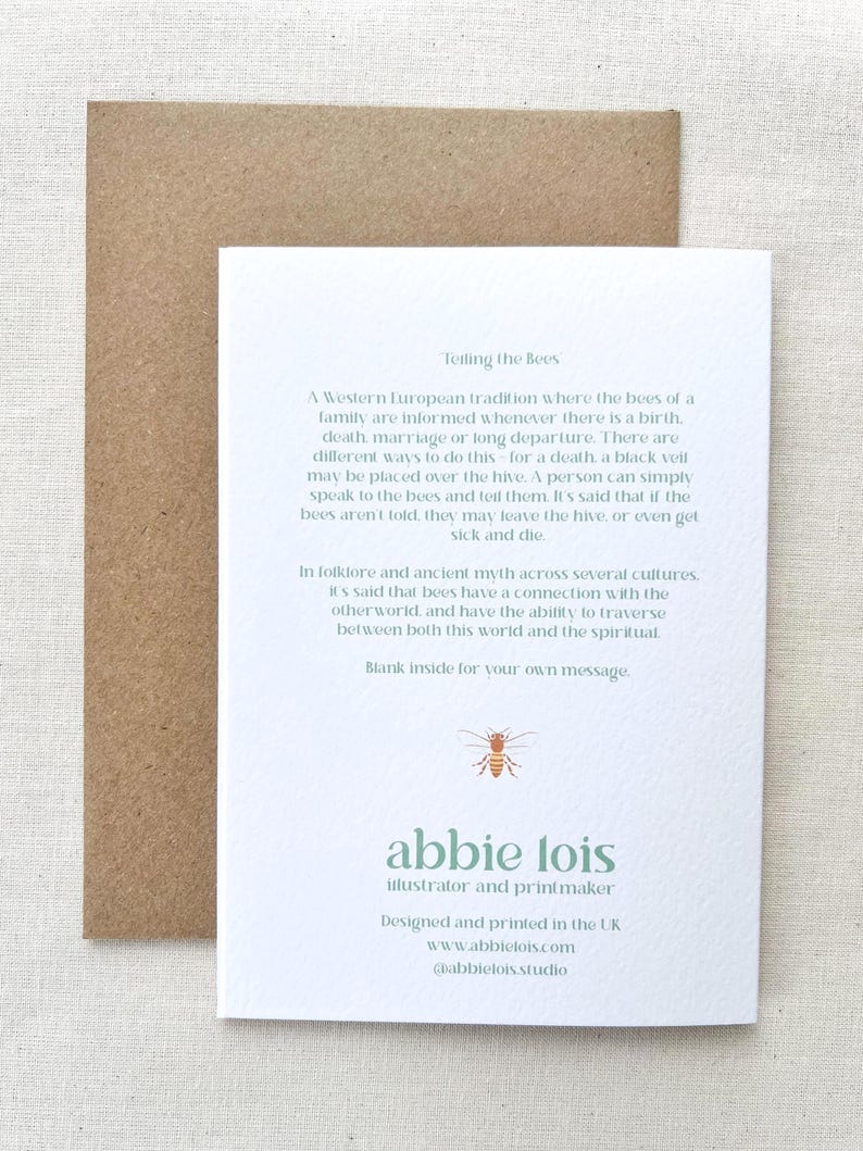 'Telling the Bees' card