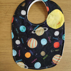 Traditional style bib - planets print