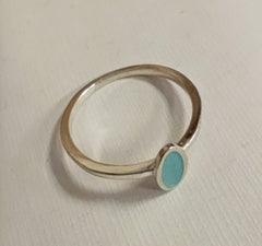 Sterling silver & enamel stacking rings - different colours available