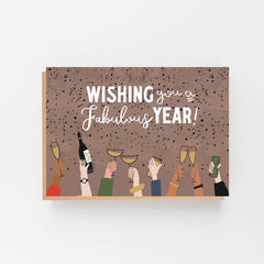 Wishing you a fabulous year! Raising drinks card