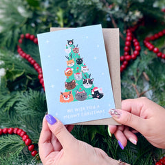 We Wish you a Meowy Christmas cats card