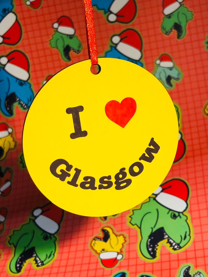 I ❤️ Glasgow Christmas hanging decoration