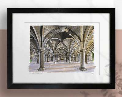 The Cloisters, University of Glasgow A4 print