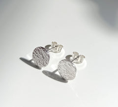 Sterling silver hammered circle studs