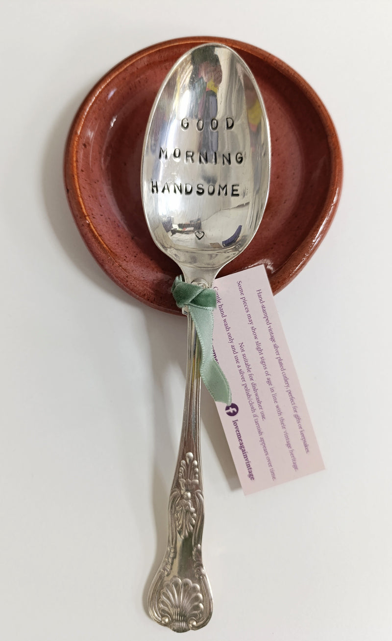 Ceramic spoon rest - brick pink glaze