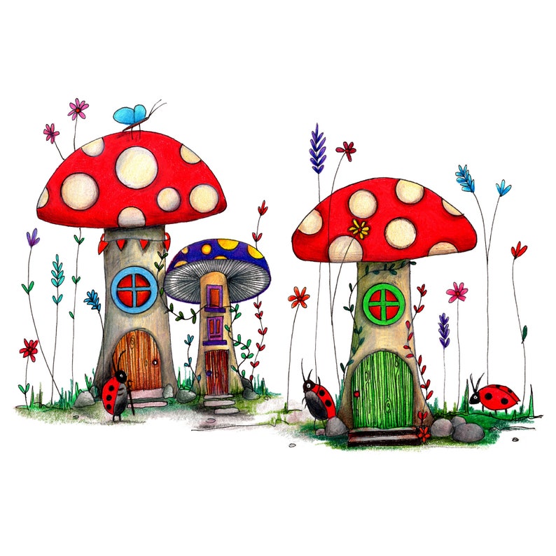 Happy birthday Toadstool and Ladybirds card