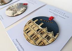 Snowy Tenements Christmas Decoration