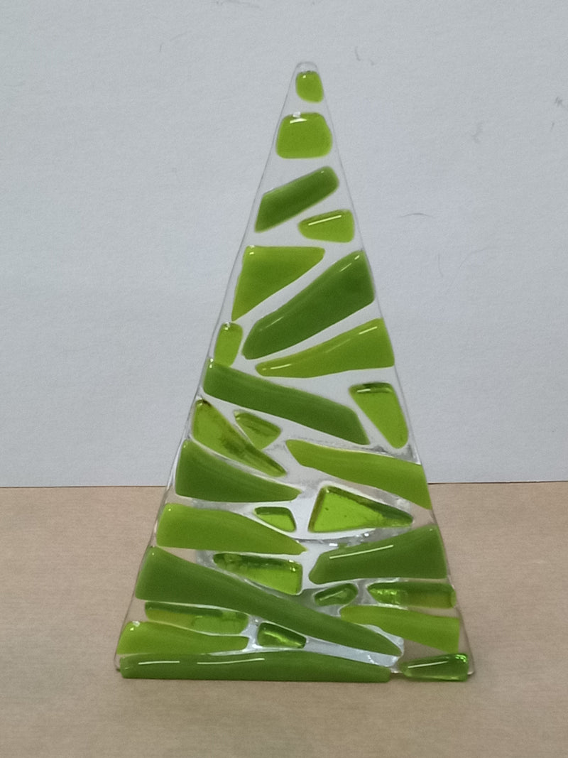 Christmas tree glass tealight holder