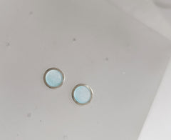 Sterling silver & enamel colourful studs - ice blue