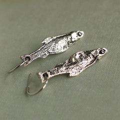 Sardine 'Catch of the Day' hoop earrings