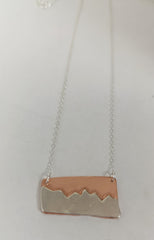 Sterling Silver & copper mountain range pendant