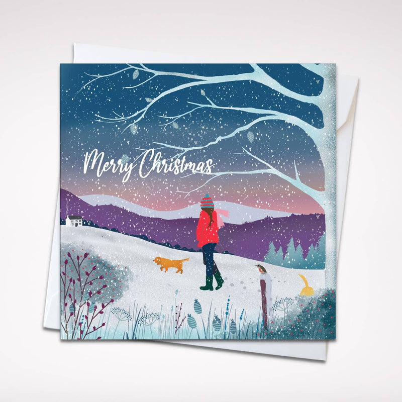 Merry Christmas Snowy Hills card