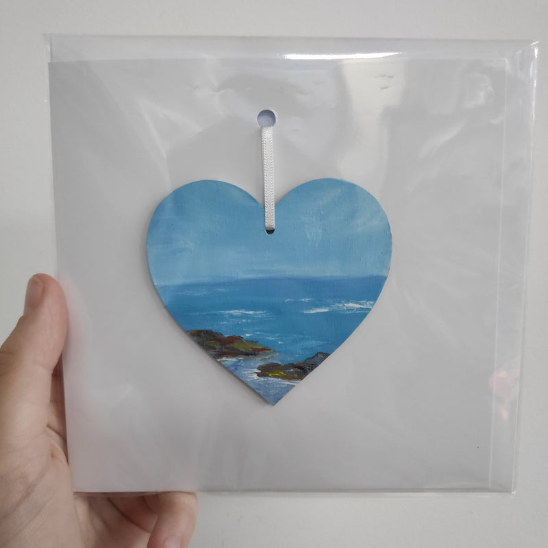 Hand painted heart keepsake card