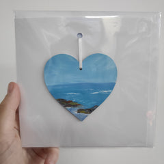 Hand painted heart keepsake card