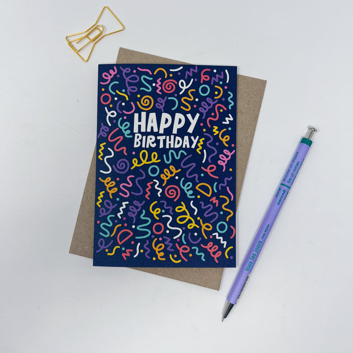 Happy birthday squiggles card