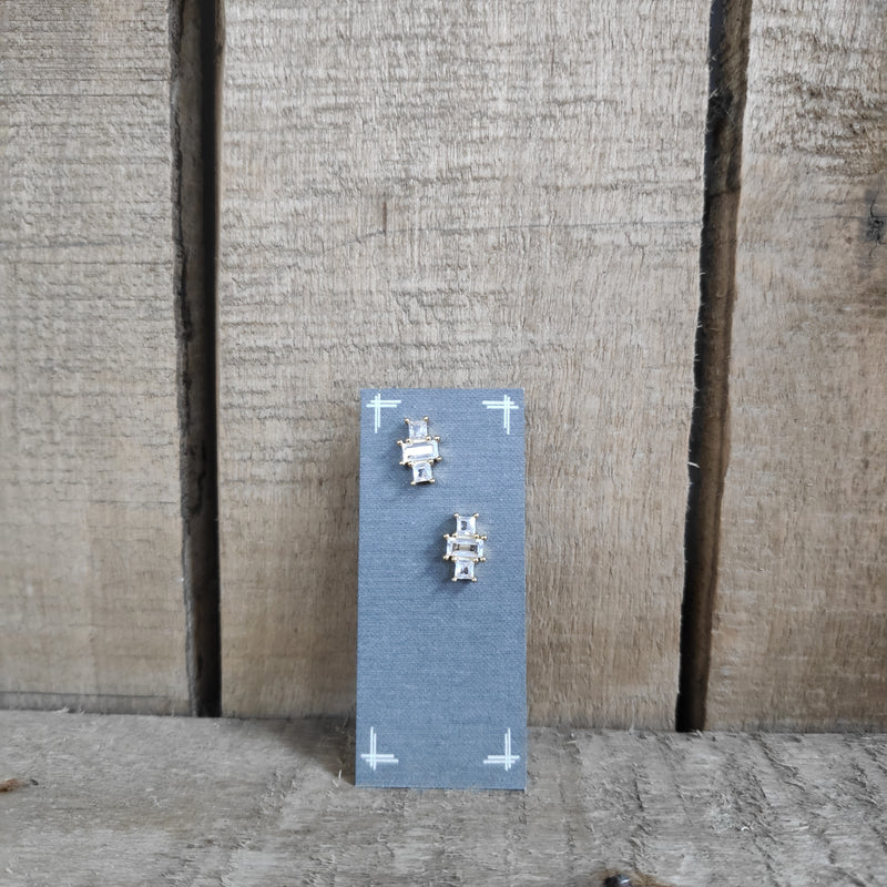 Art Deco crystal baguette stud earrings