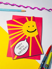 Happy 90th Birthday sun card