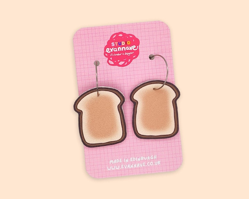 Toast faux leather earrings