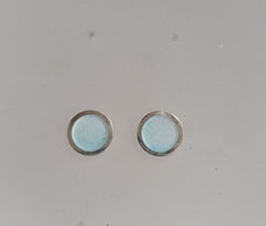 Sterling silver & enamel colourful studs - ice blue