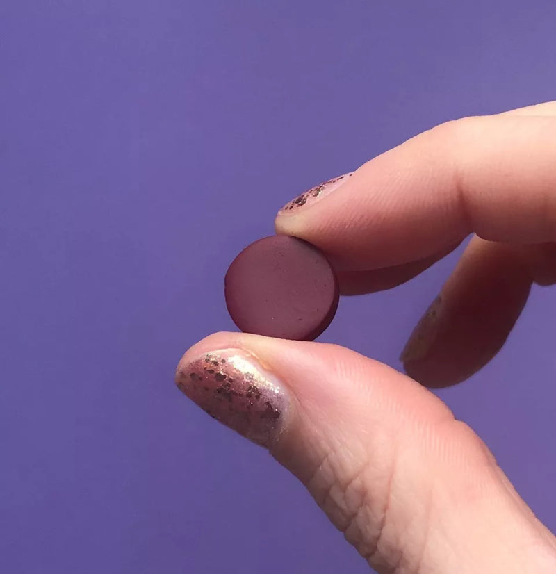Circle polymer clay studs - burgundy