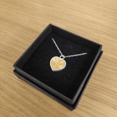 Sterling silver & 24ct gold heart necklace