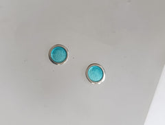 Sterling silver & enamel colourful studs - turquoise