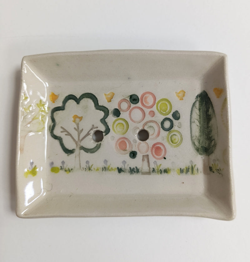 Soap dish - trees & birds
