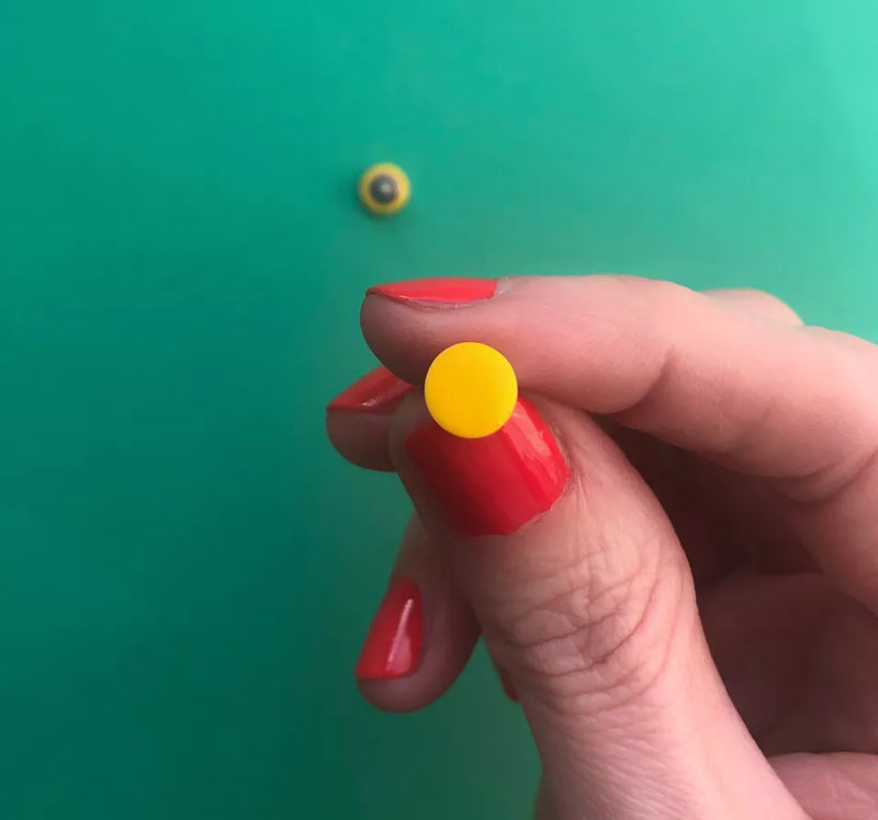 Mini circle polymer clay studs - yellow