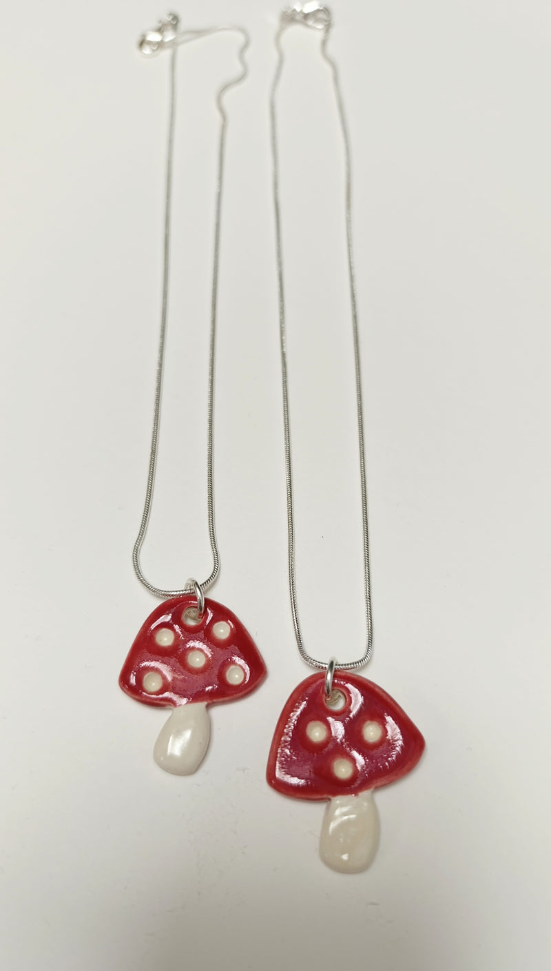 Ceramic toadstool pendant