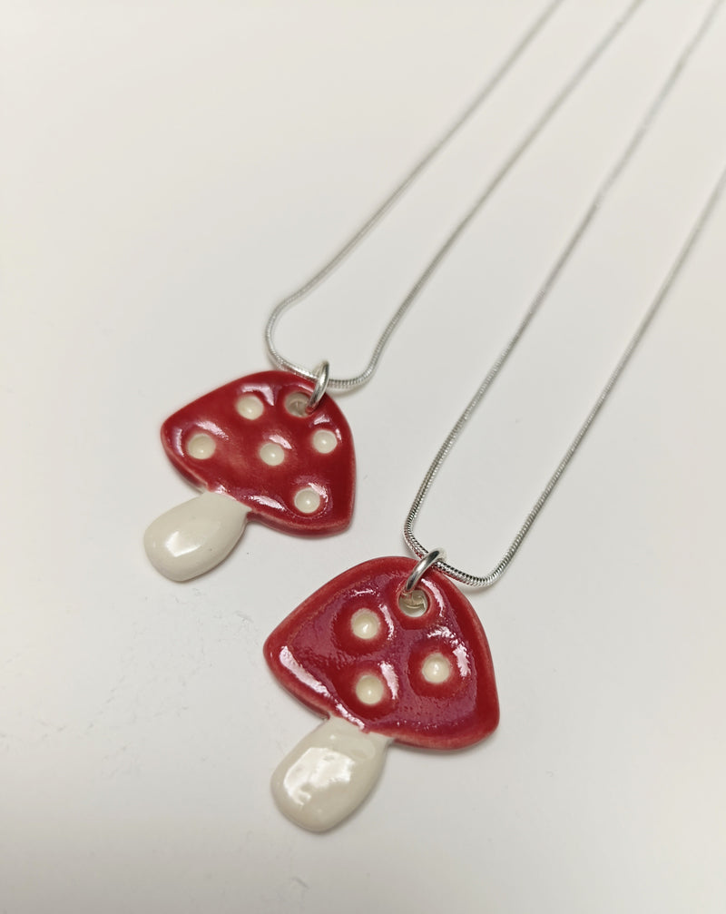 Ceramic toadstool pendant