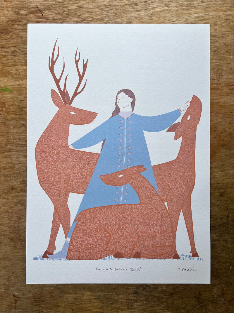 Cailleach Beinn a'Bhric (Scottish Goddess) A3 Print