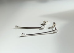 Sterling Silver roots drop stud earrings