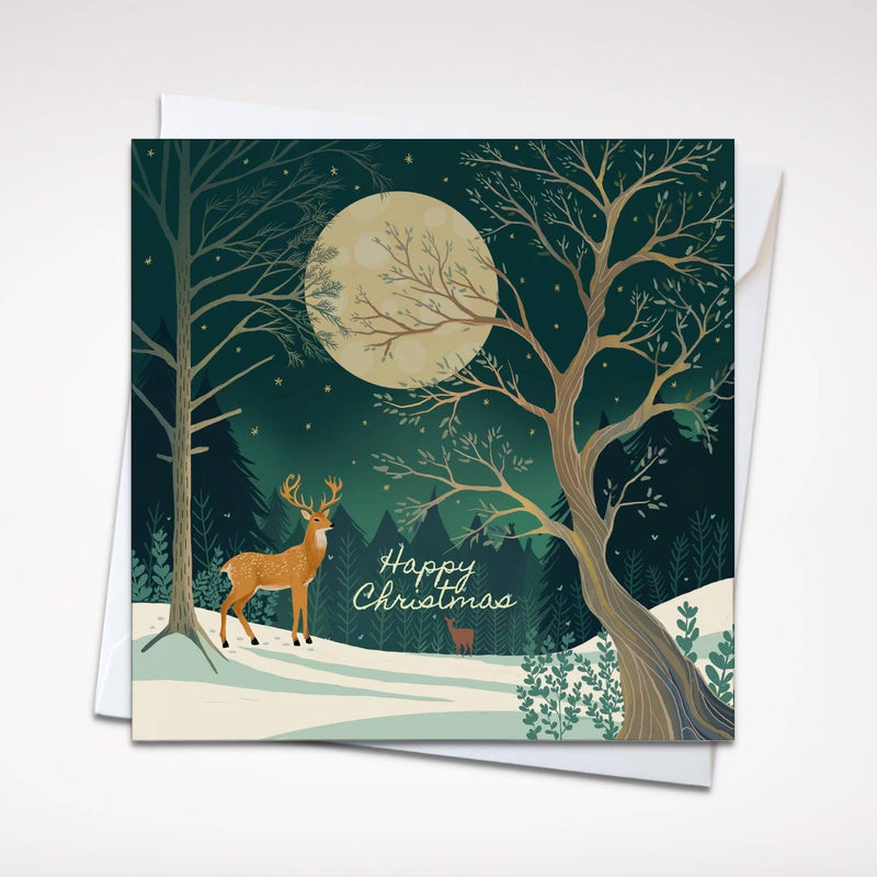 Happy Christmas Moonlit Stag card