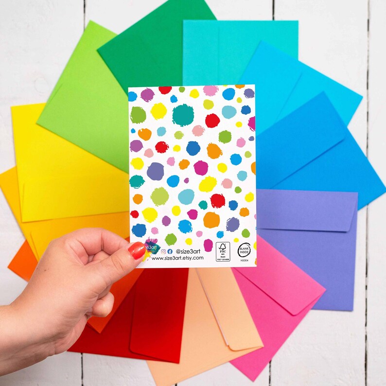 Age 4 - multicoloured spots card