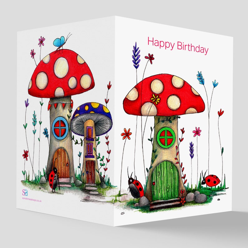 Happy birthday Toadstool and Ladybirds card