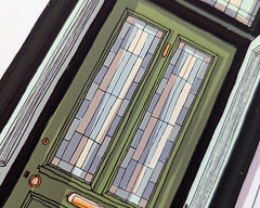 Tenement Door in Green A4 print