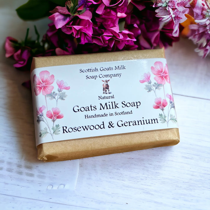 Handmade goats milk soap - rosewood & geranium