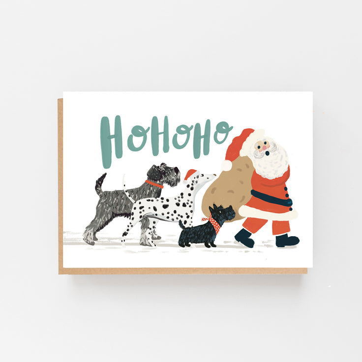 Pack of six Ho ho Santa Christmas cards