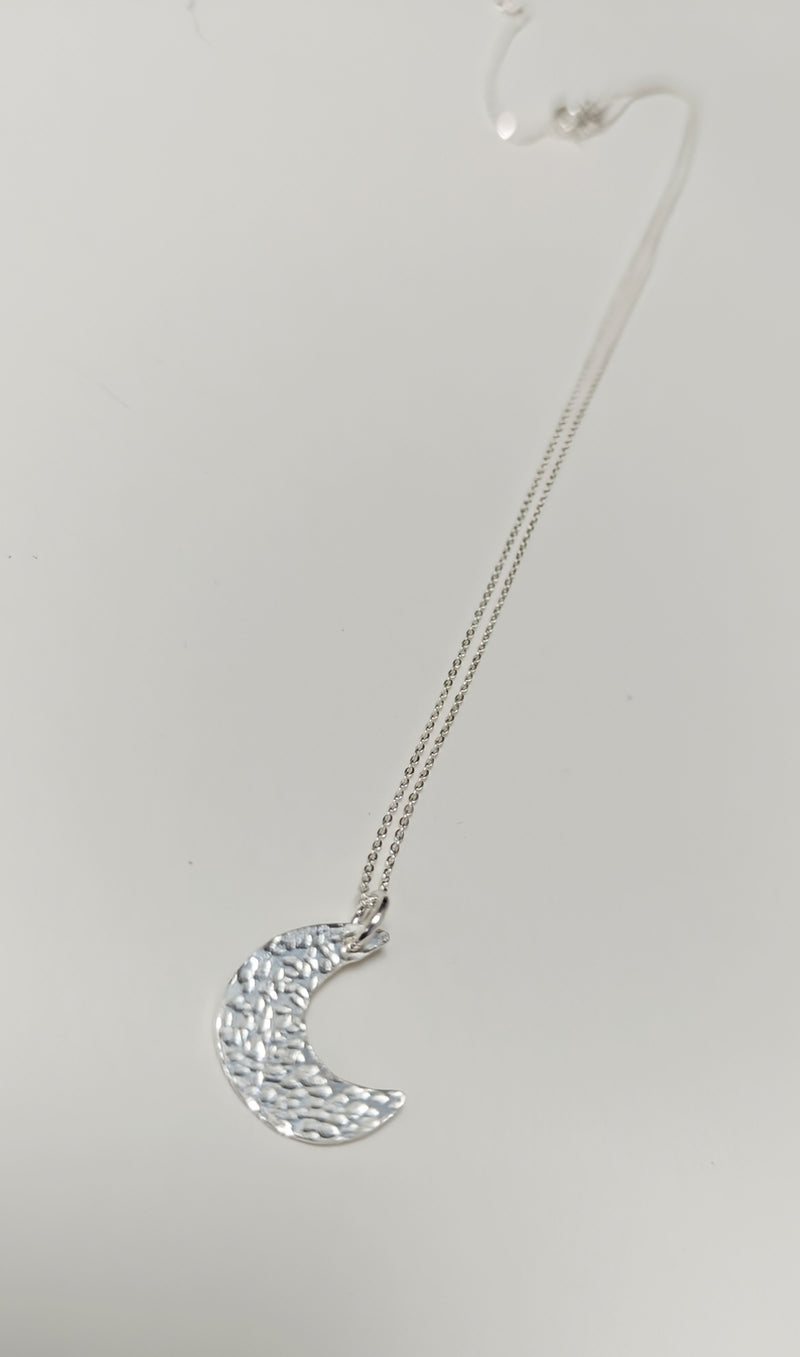 Sterling silver mini crescent moon pendant